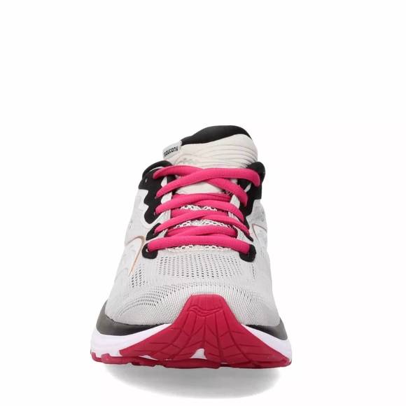 NEW SAUCONY women's ride 14 running shoes in fog/cherry - Picture 2 of 3